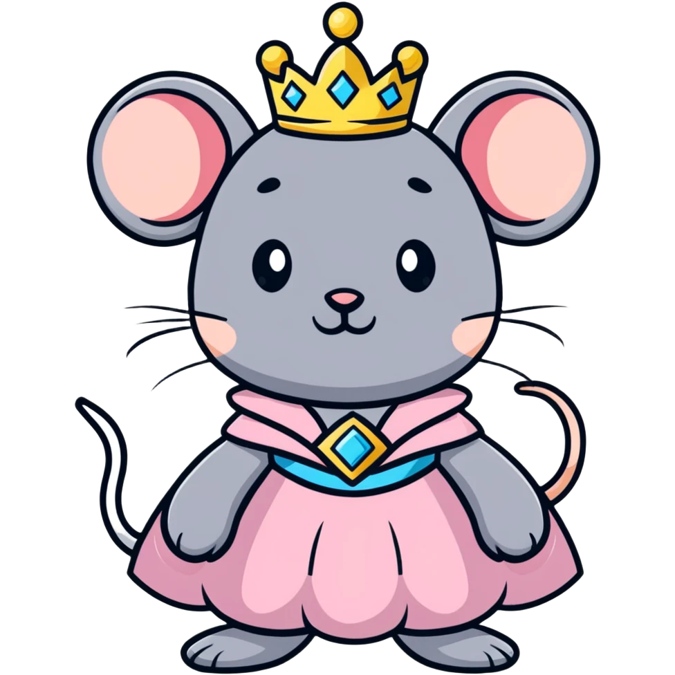 mouse wearing princess costume emoji