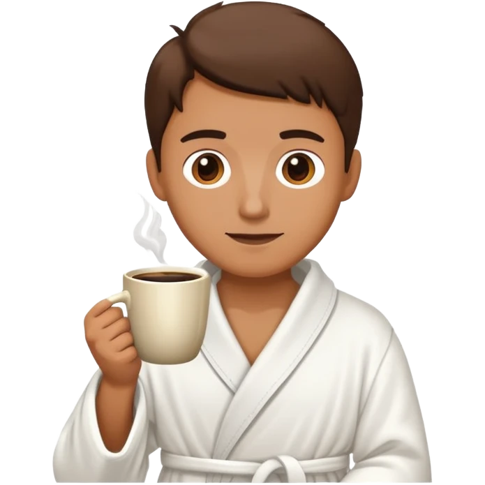 Faultier mit kaffe und Bademantel  emoji