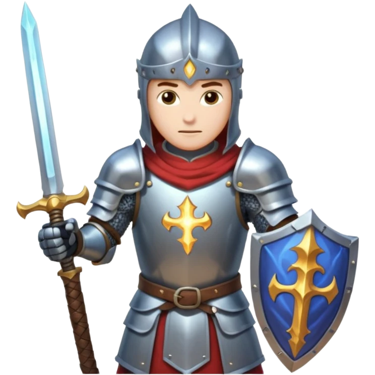 Battle mage: a knight in armor wielding both sword and magic emoji