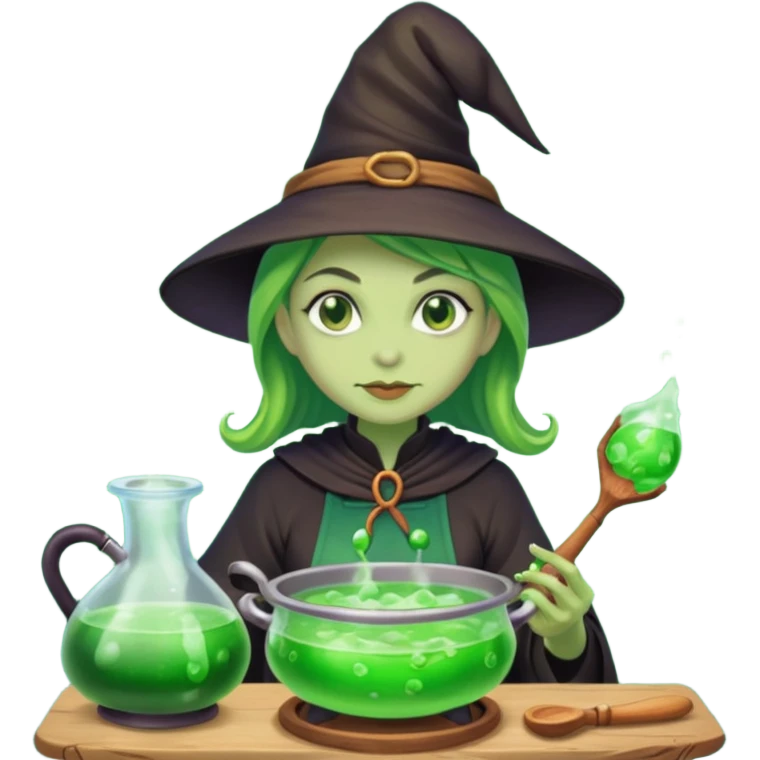 green witch cooking potion emoji