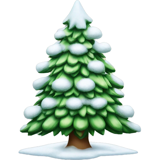 christmas tree with snow emoji