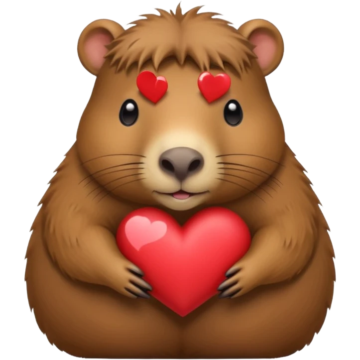 Capibara con un corazón emoji