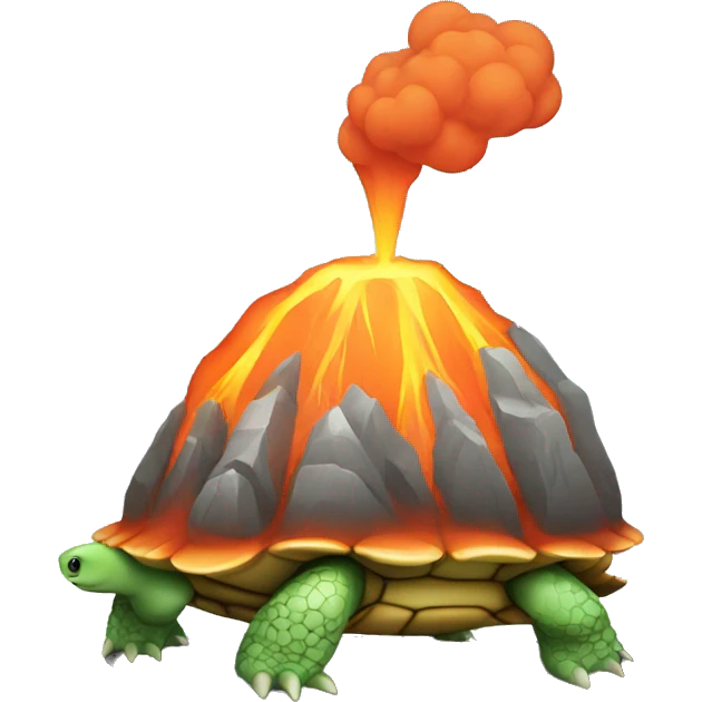 turtle with a volcano shell emoji