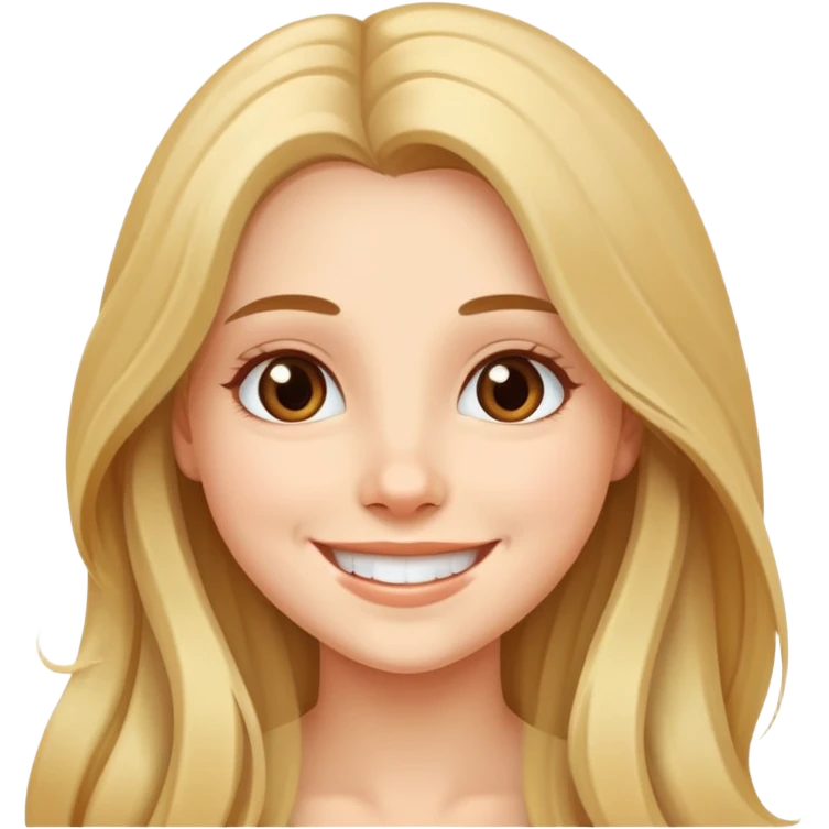 một cô gái xinh đẹp tóc dài đang cười emoji