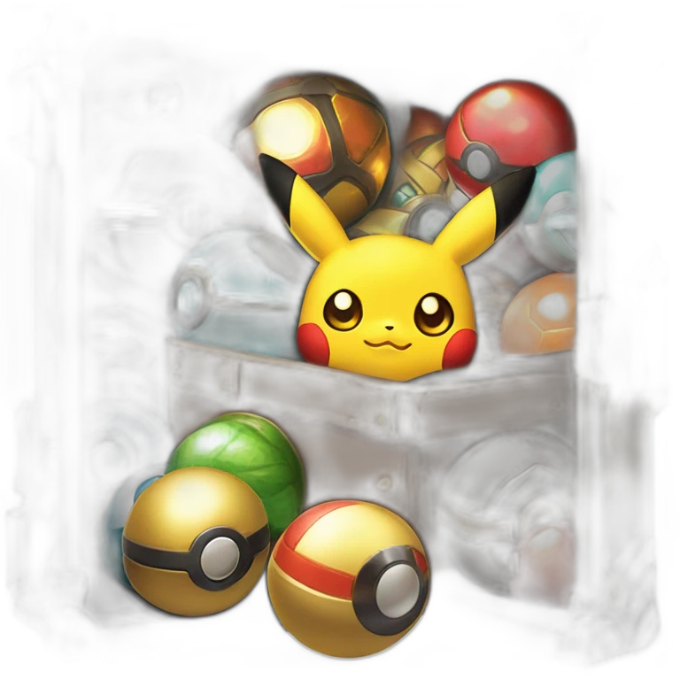 Pokemon Game LootCase BlackMystery ShinyGlow Color Rich Treasure Legendary Epic Pokeballs and Pokemons Inside emoji