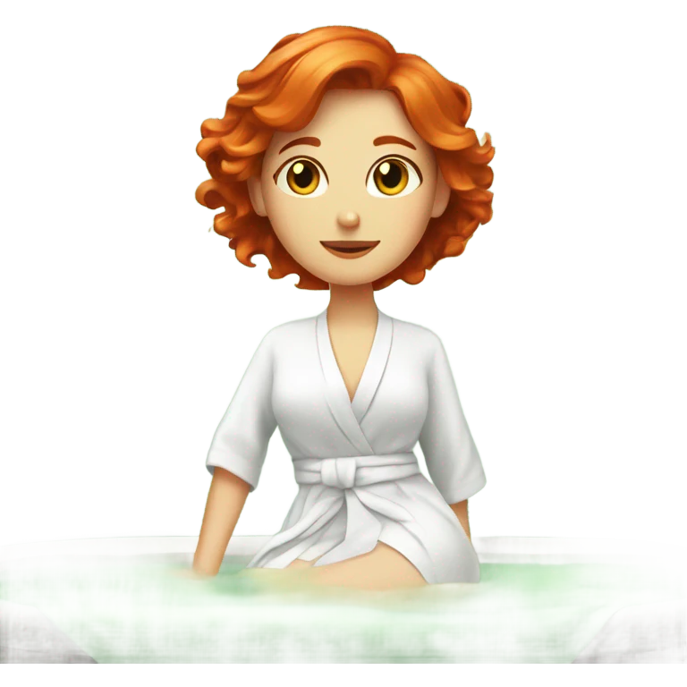 Red hair girl in spa relaxing  emoji