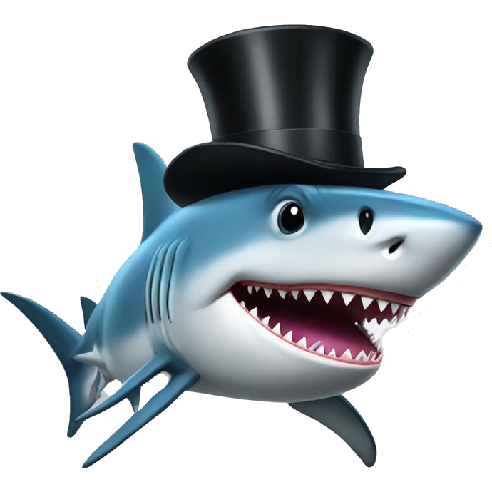 shark with tophat emoji