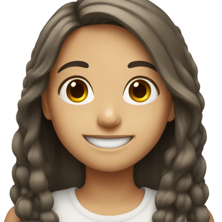 smiling girls with long hair emoji