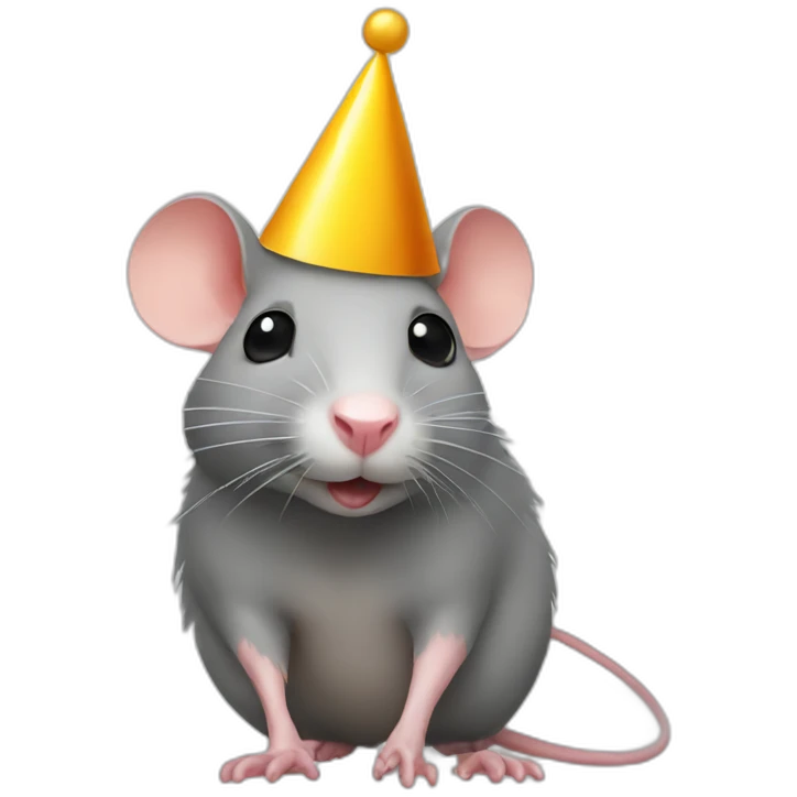 rat wearing a party hat emoji