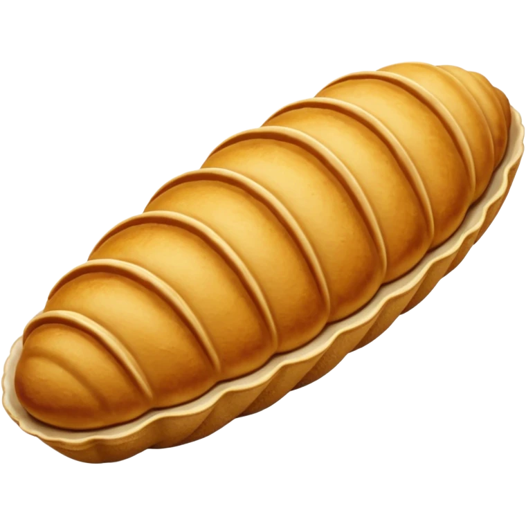 
A clam-shaped bread without a tail. It is long and narrow. Madeleine bread emoji