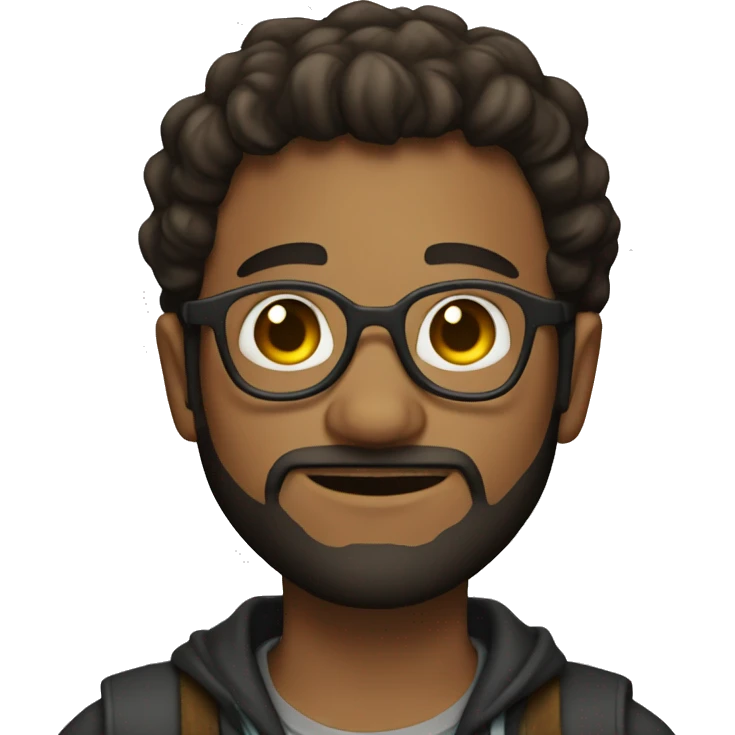 alchemist young brown guy with beard and glasses  emoji