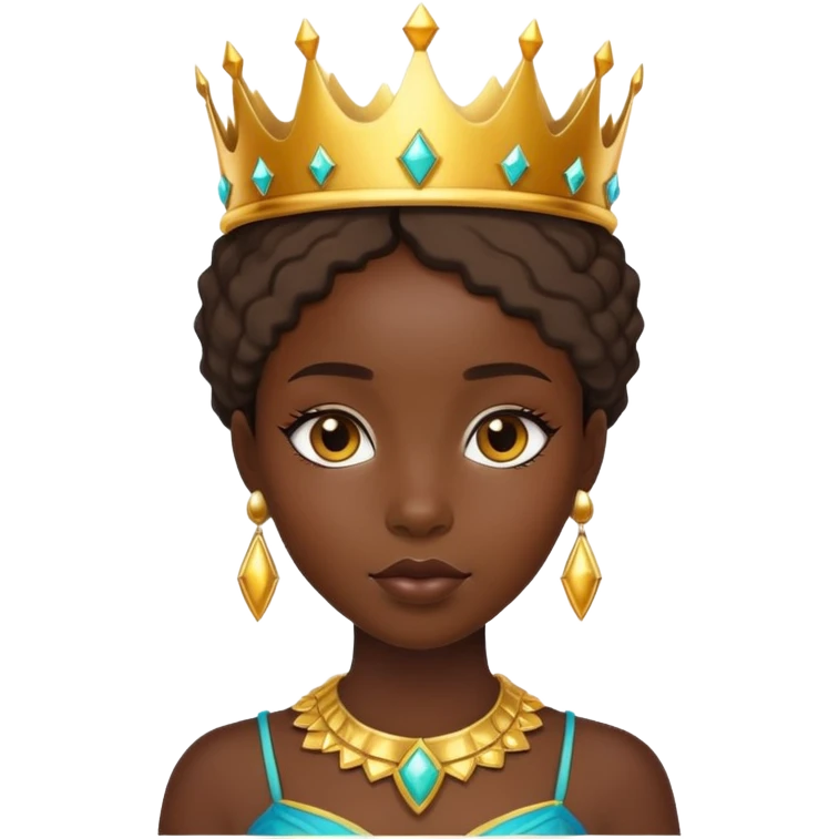 Pretty African girl with crown emoji