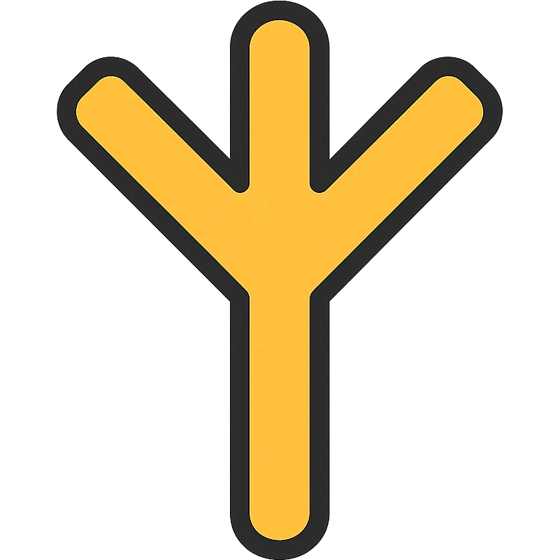 color outline icon of a rune symbol, clean and modern emoji