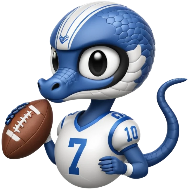 Кобра с чёрными и белыми глазами . У неё чёрно-белая футбольная форма с надписью FangElite emoji