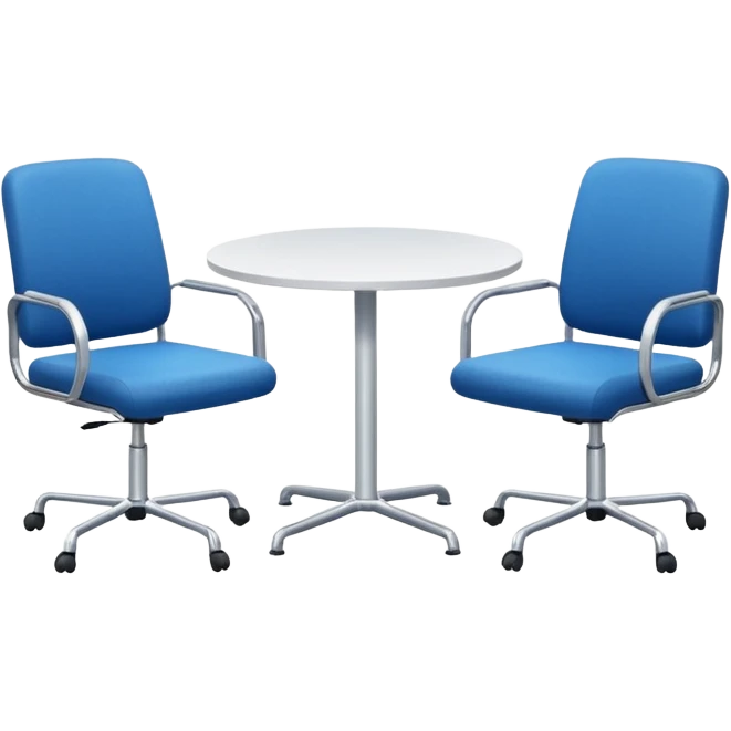 table and three office blue chairs emoji