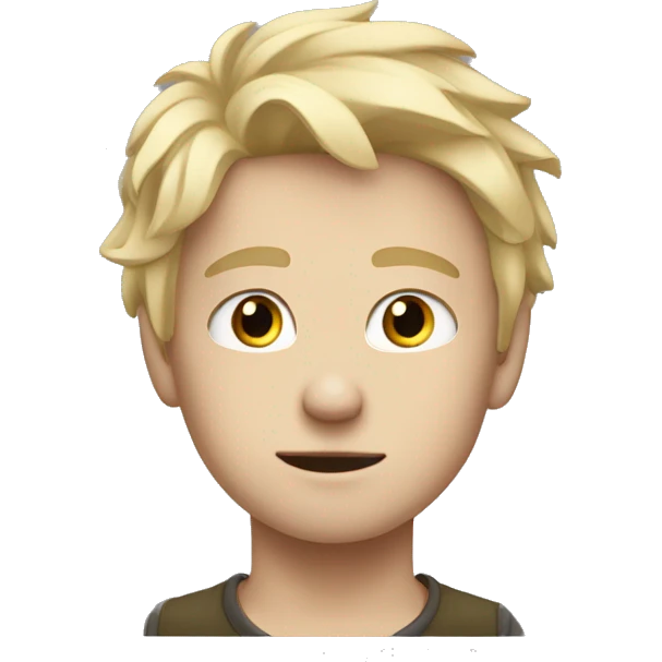 A white kid with blonde hair thats kinda messy  thats prolly 15 emoji