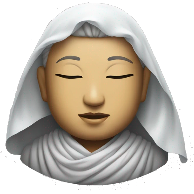A buddha wearing a veil,with his eyes closed  emoji