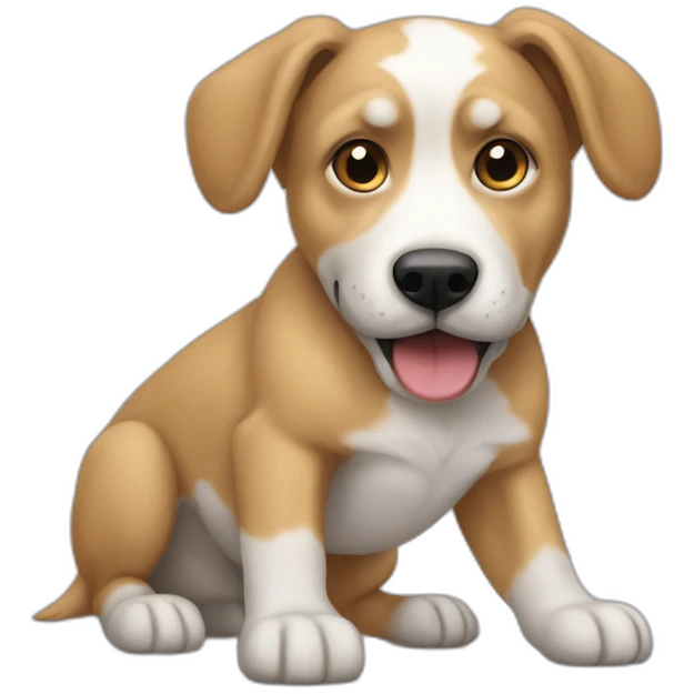 Chien un sur un chien emoji