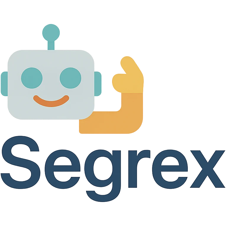 smiling robot head with an elbow sign and the word 'Segrex' emoji