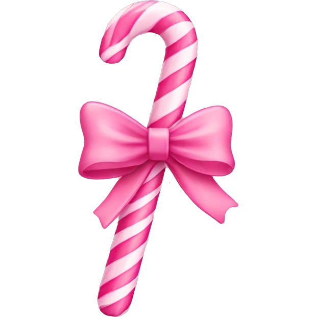 Light pink candy canes, with pink bow on it emoji