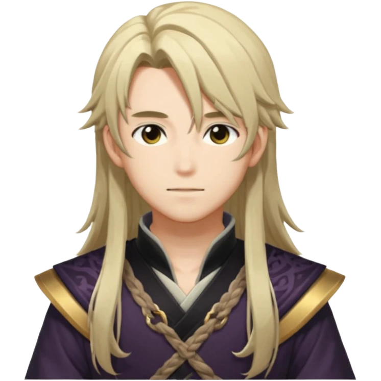 Kaeya from Genshin Impact (tall male adult) (long hair) (half body) emoji