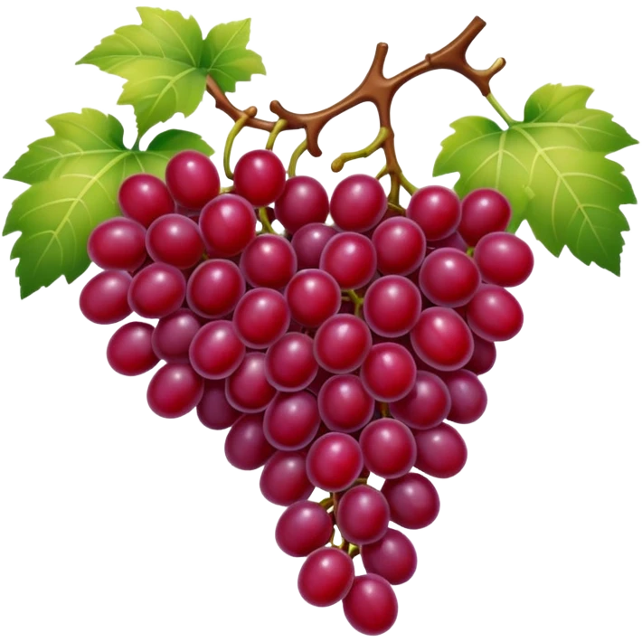 a couple of red grapes on plant emoji