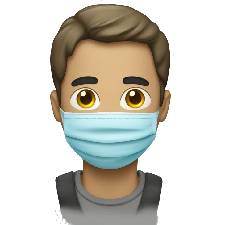 a man with a mask that covers from mouth to nose emoji