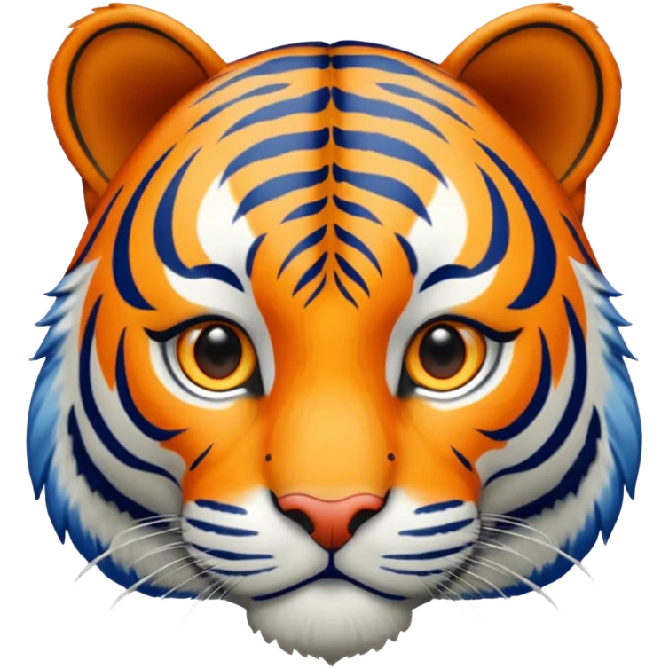 A full-length blue tiger with orange eyes emoji