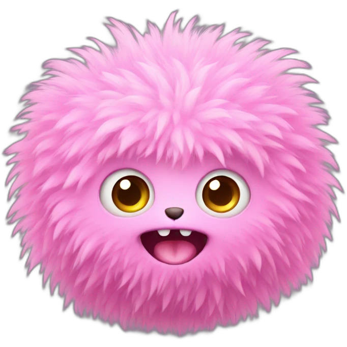 Cute pink fluffy monster emoji