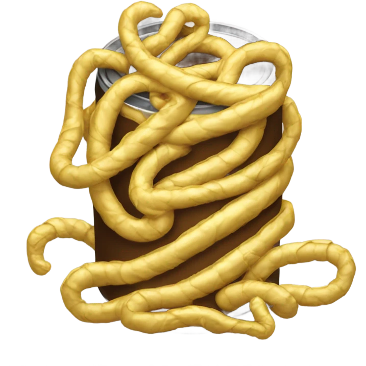 Can of worms made of gold emoji