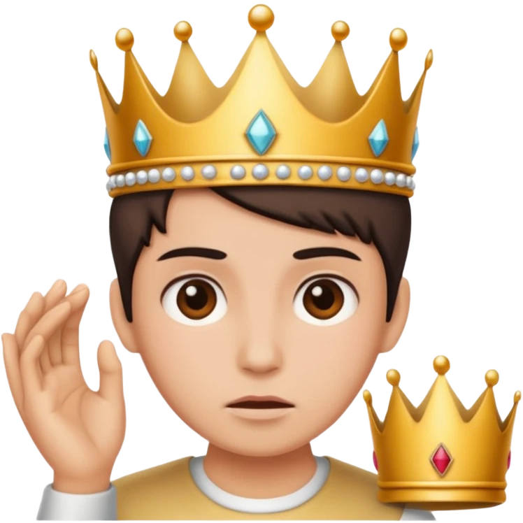 Taking off a crown emoji