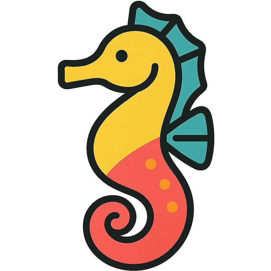 colored seahorse icon emoji