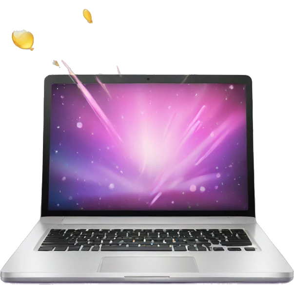 laptop and sparkling emoji