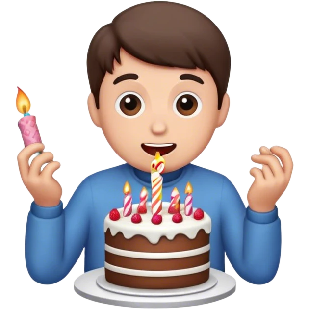 George eating birthday cake emoji