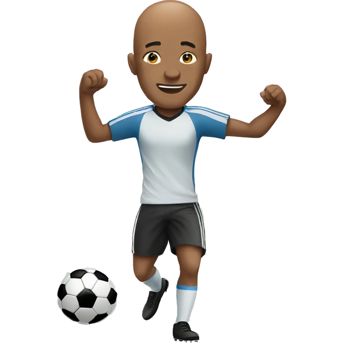 bald man playing soccer  emoji