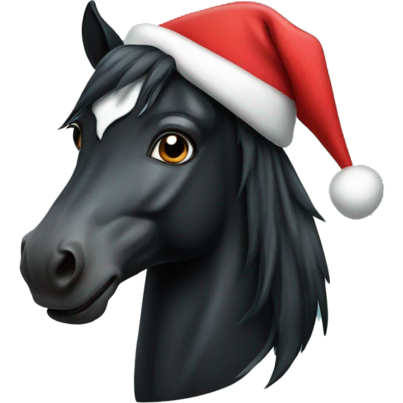 black horse with santa hat emoji