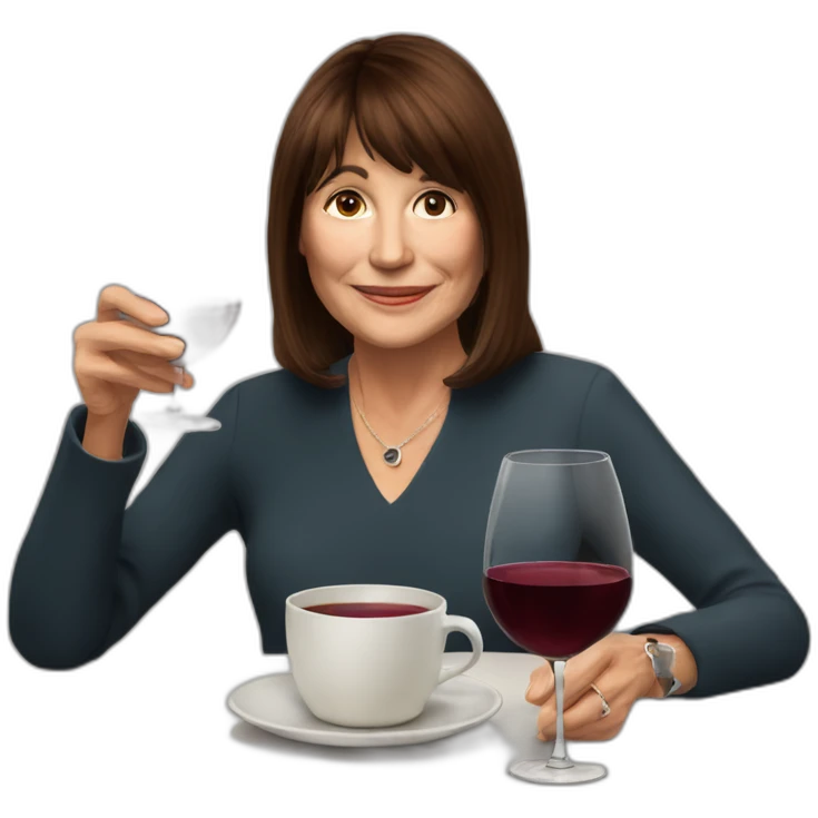 Patricia Bullrich having a cup of wine emoji