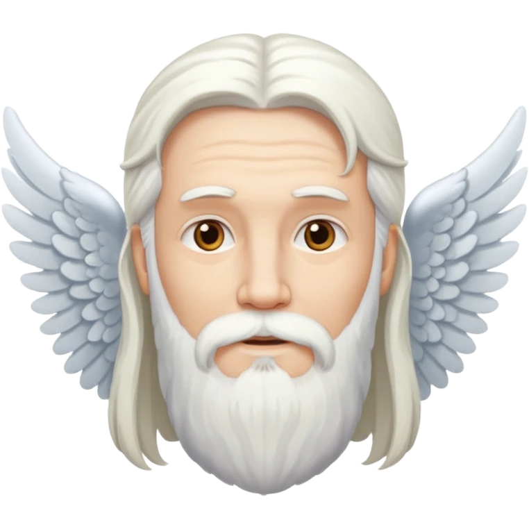 long whire hair, white bearded man angel emoji