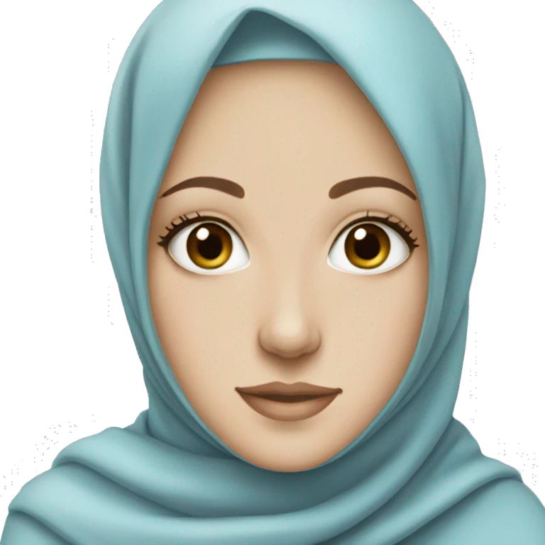 a white girl wearing soft blue hijab emoji