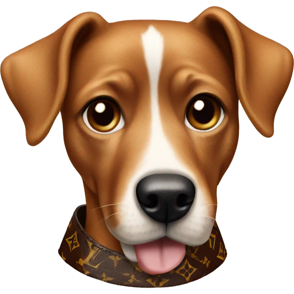 Dog wearing louis vuitton emoji