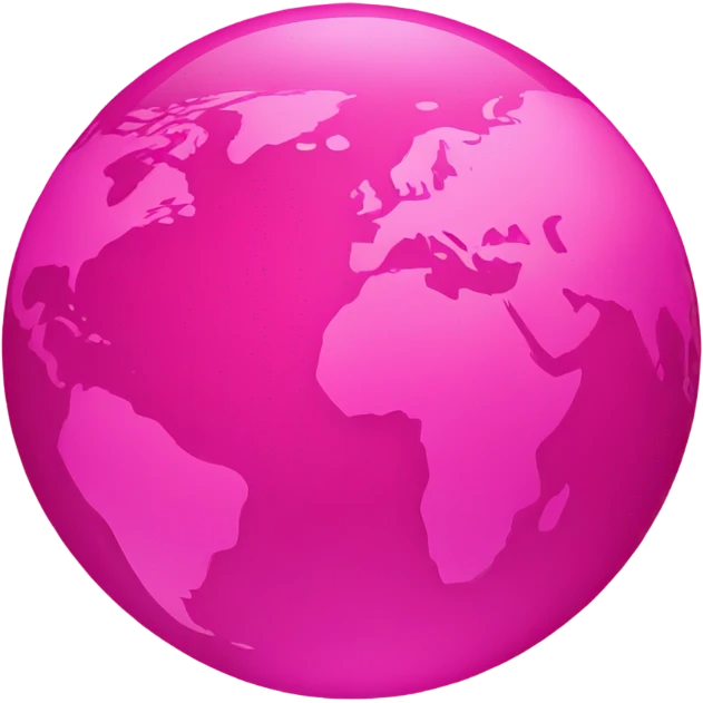 Hot pink and light pink planet earth  emoji