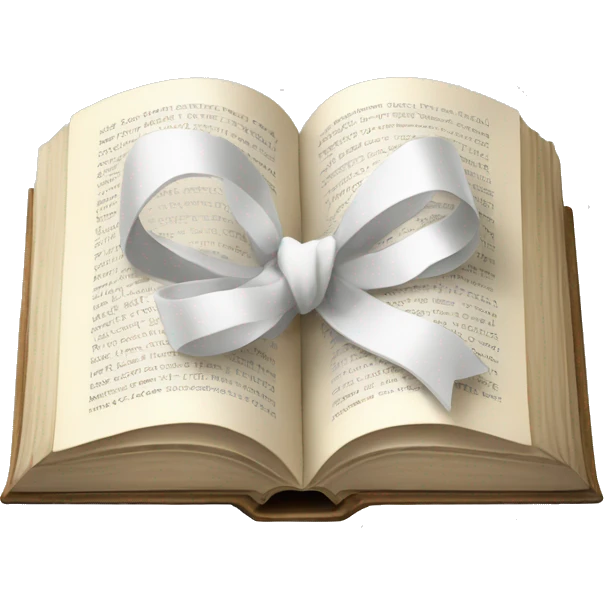 open book with white bow  emoji