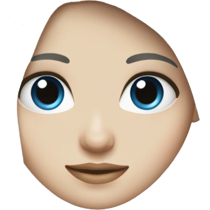 White girl with long black hair and blue eyes emoji