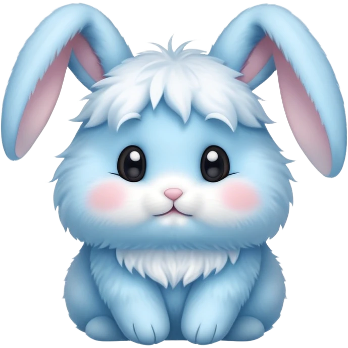 Light blue small bunny, simple emoji
