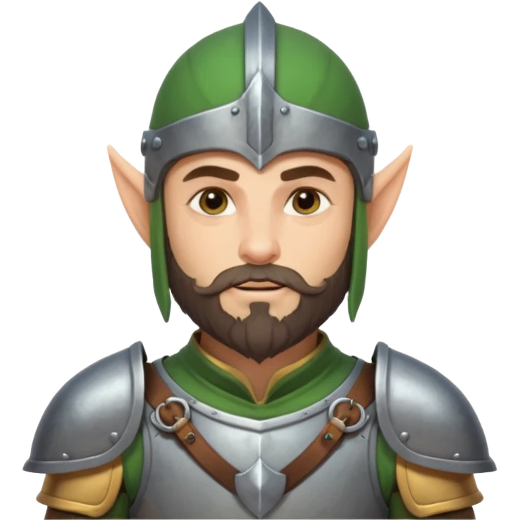 Bearded warrior elf in armor emoji