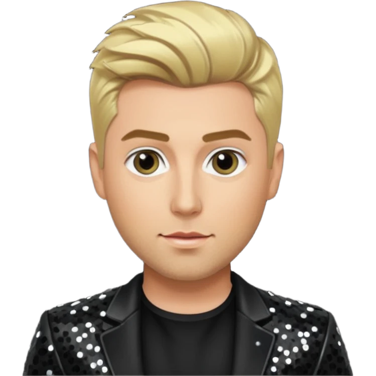 Lance Bass from 'N Sync with blonde hair, black sequin outfit, light skin emoji