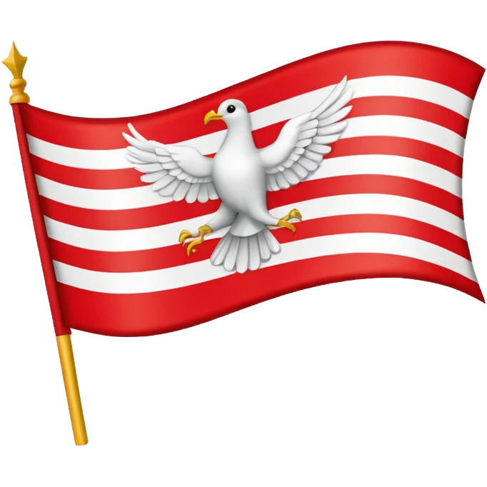 drapeau de Lorraine montrant les trois oiseaux blancs dans la bande rouge diagonale emoji