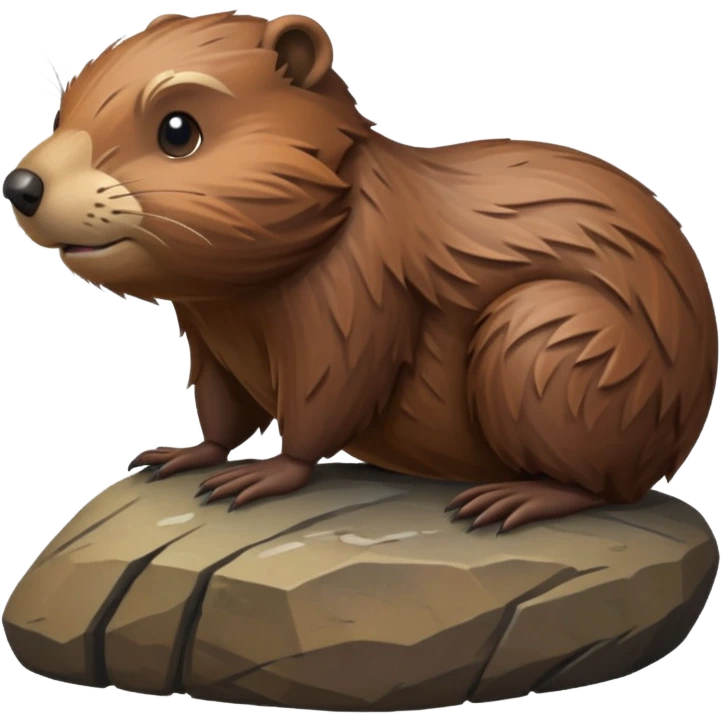 beaver on rock emoji