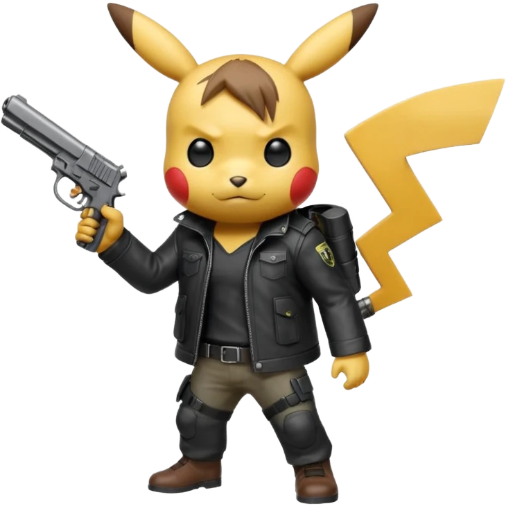 Pikachu dressed as Leon Kennedy emoji