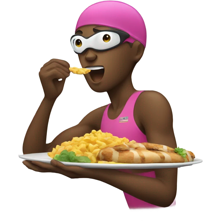 swimmer eating food emoji